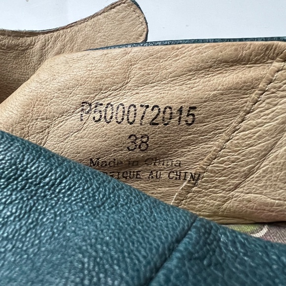 Fly London Shoes Yala Sandals Sz 38 US 8 Ankle Strap Wedges Dark Teal Peep Toe - Picture 8 of 13